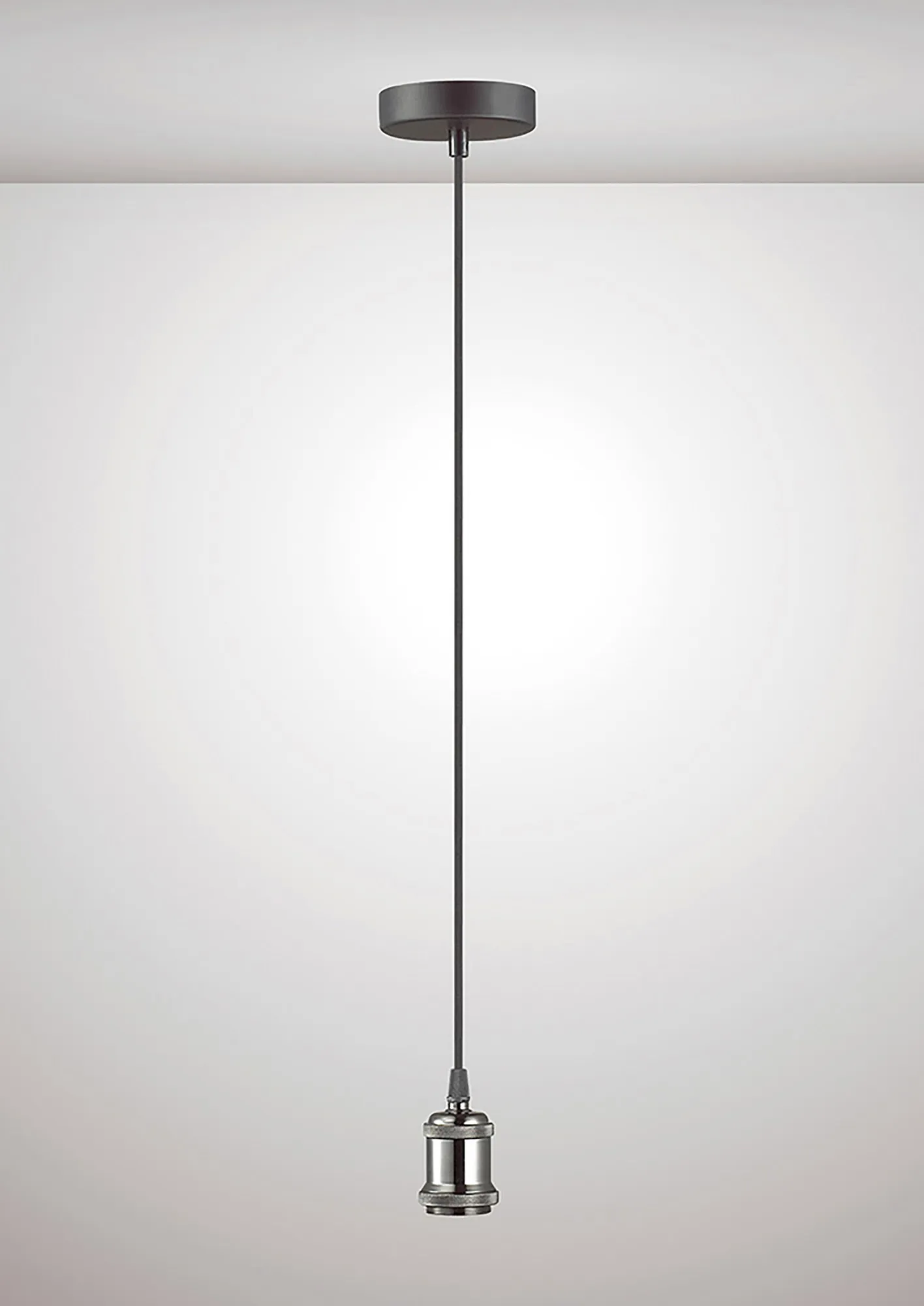 Dreifa 1.5m Single Pendant, 1 x E27, Gun Metal/Black Braided Cable (Maximum Load 1.5kg) D0171  Deco Dreifa Pendant